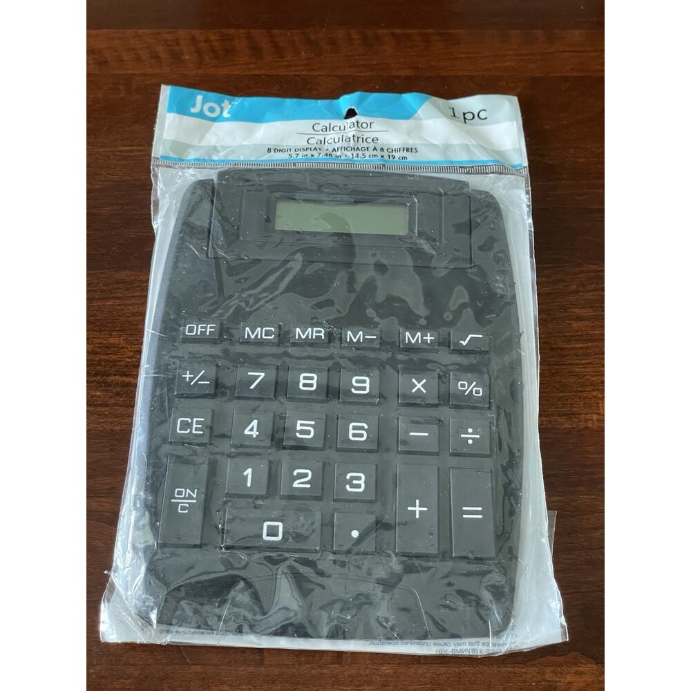 NEW JOT CALCULATOR , LARGE 8 DIGIT DISPLAY AND JUMBO KEYS